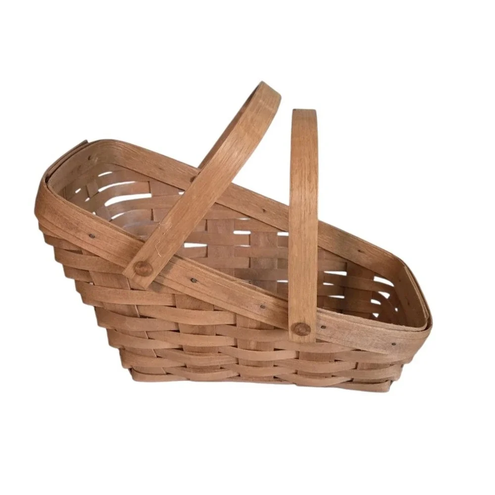 Longaberger 1988 Vintage Carrying‎ Vegetable Basket Swing Handles 80's Signed